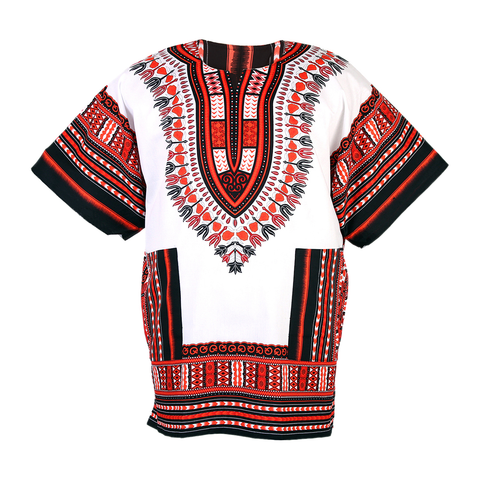 Tribe Premium Traditional Colourful African Dashiki Thailand Style  Free size ( L ) - Orange/White