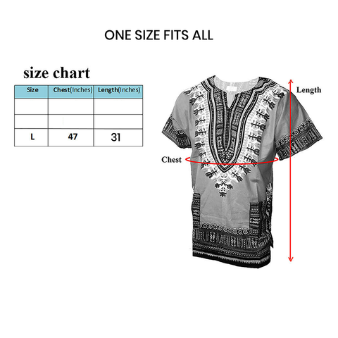 Tribe Premium Traditional Colourful African Dashiki Thailand Style  Free size ( L ) - Mint/White