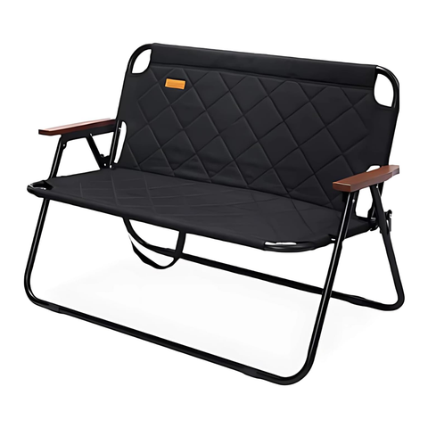 Foldable Outdoor Camping Chair Beige– 2 seater