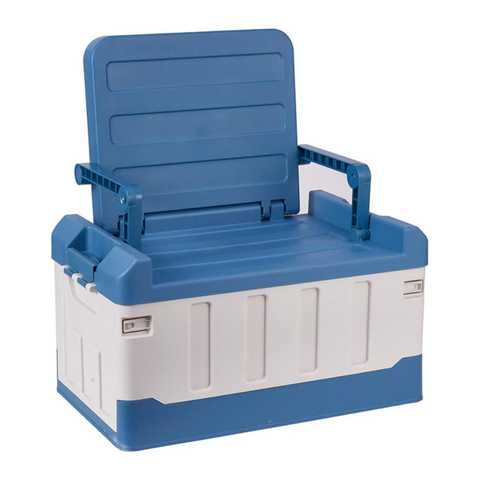 Camping Plastic Storage Box with Lids 60L, Storage Containers Stackable Plastic Bins for Home & Office Organization
