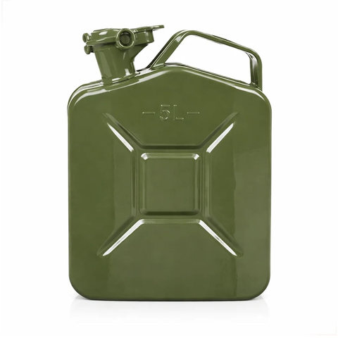 Military Green Metal Jerry Can 5L For Cars, Jeeps & Other Vehicles