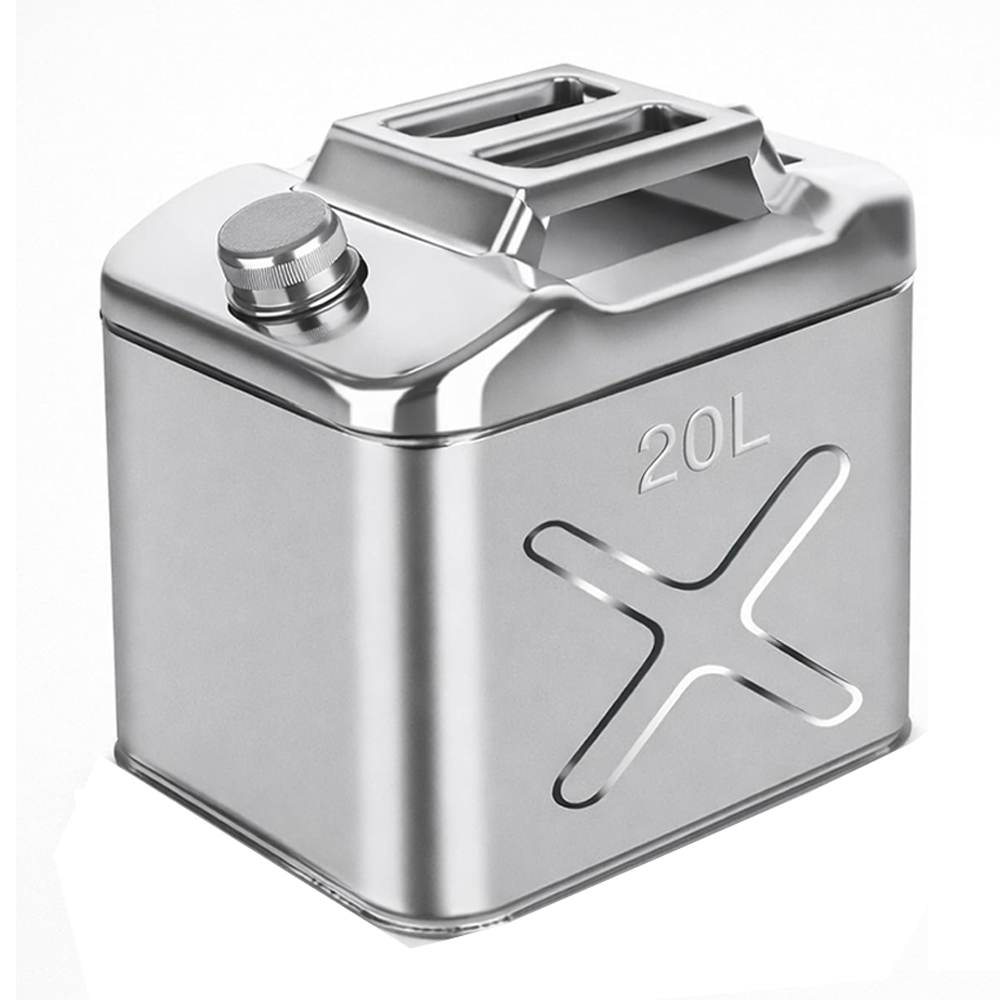 Military Metal Jerry Can 20L Silver For Cars, Jeeps & Other Vehicles
