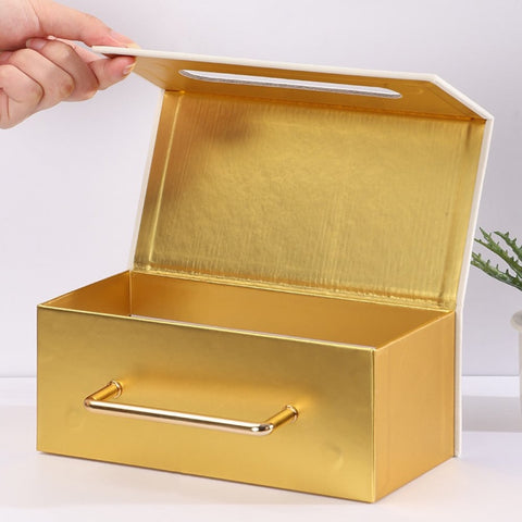 Gift Storage Box Velvet covered with Handle 20x8x10 Cms - Willow