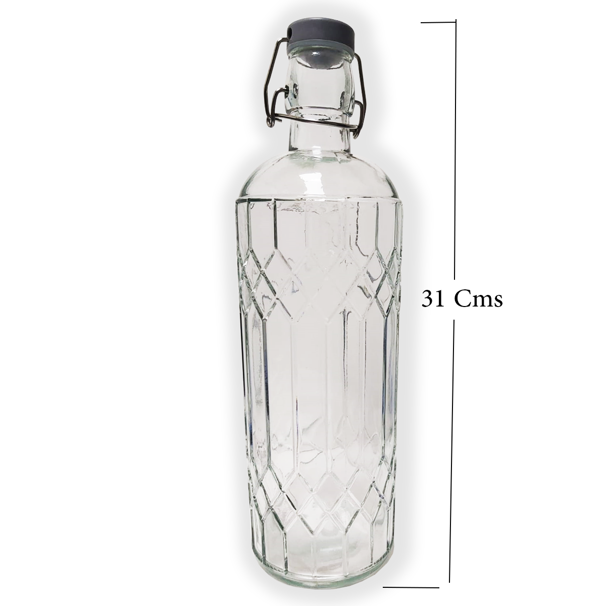 1200 ml Design Glass Bottles for Home Brewing with Easy Wire Swing Cap - 12 Pc Pack