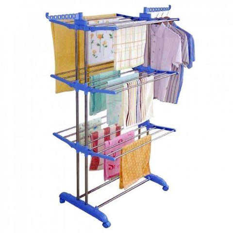 Leostar Three Layer Clothes Rack Hanger with Wheels