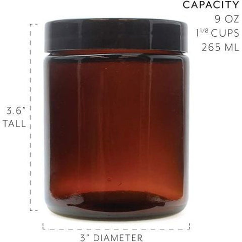 Cornucopia Straight Sided Cosmetic Glass Jars - 236ml, Pack of 6 - Willow