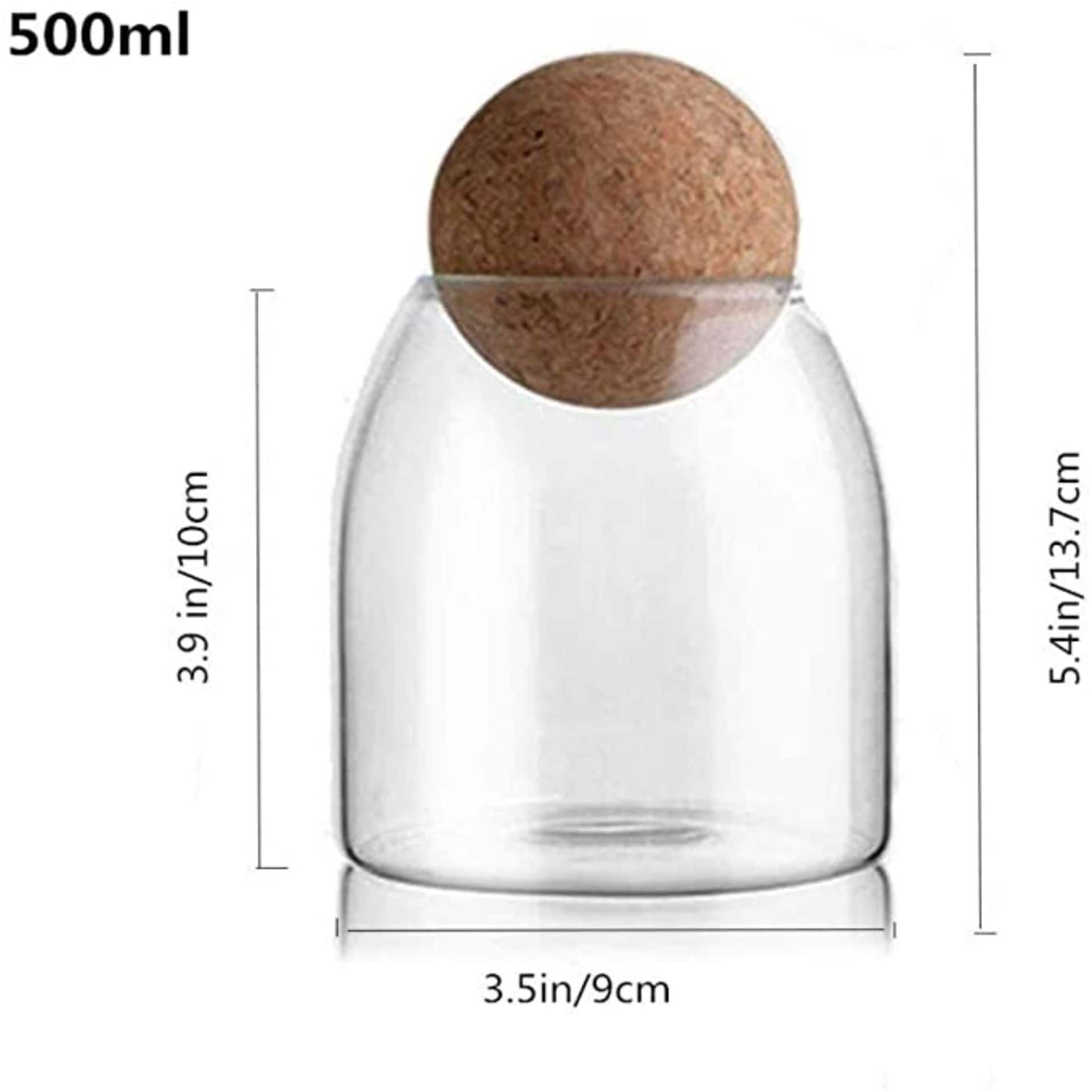 Glass Food Storage Jars with Wood Lid Ball, Pack of 6pcs - Willow