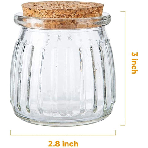 Transparent Glass Jars with Cork Cover Pack of 12pcs, - Willow