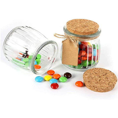 Transparent Glass Jars with Cork Cover Pack of 12pcs, - Willow