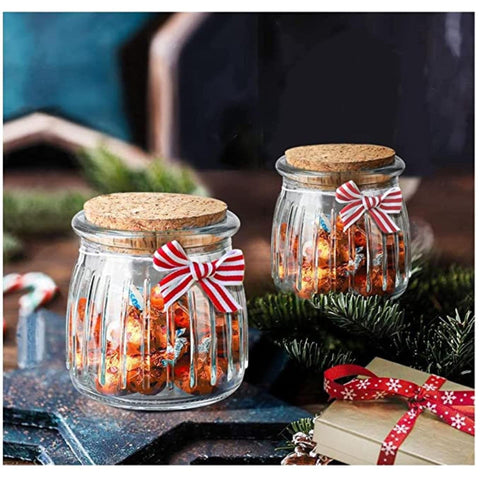 Transparent Glass Jars with Cork Cover Pack of 12pcs, - Willow