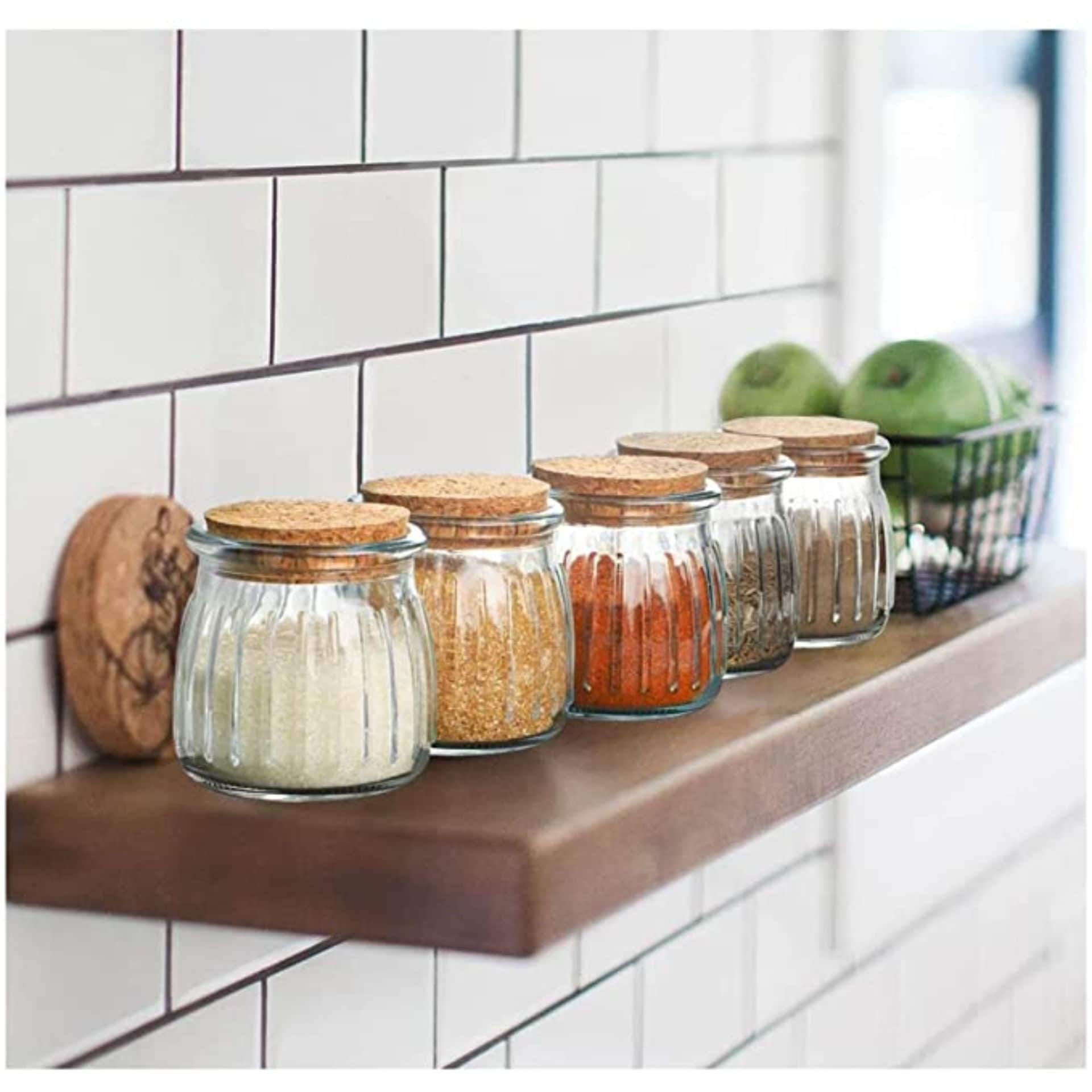 Transparent Glass Jars with Cork Cover Pack of 12pcs, - Willow