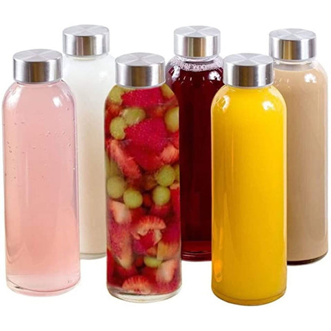 Borosilicate Glass Water Bottles with Caps - Willow