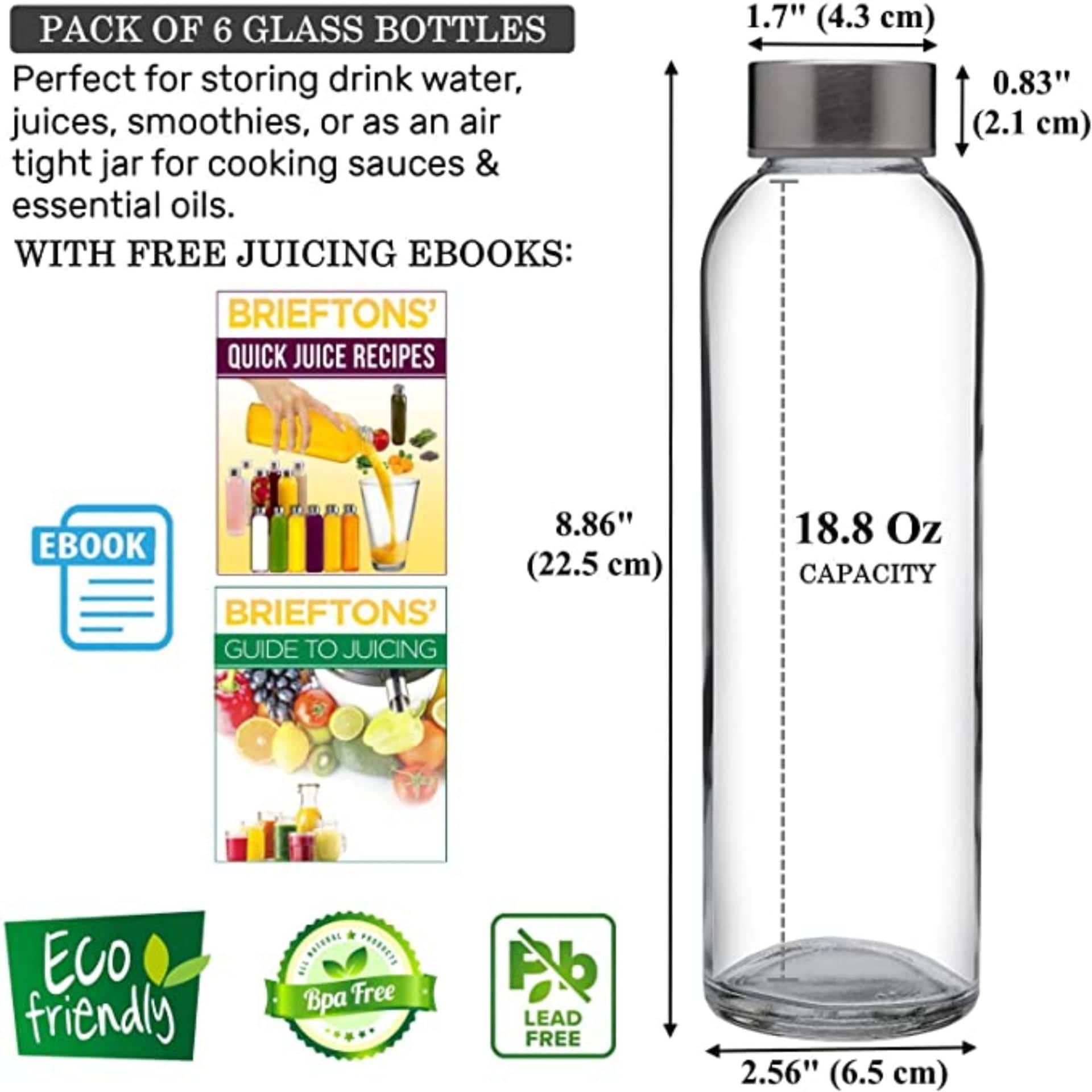 Borosilicate Glass Water Bottles with Caps - Willow