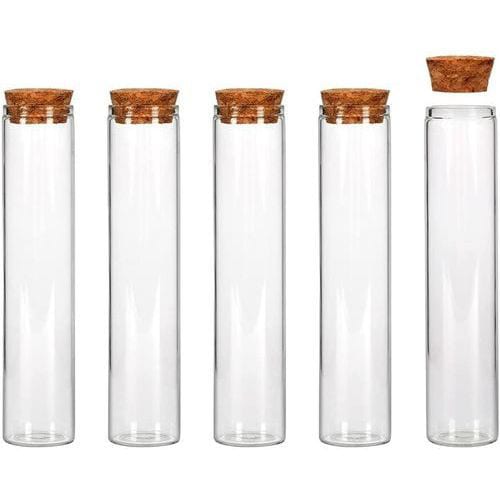 Glass Transparent Tubes with Cork Stoppers, 40ml, Set of 12pcs - Willow
