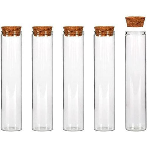 Glass Transparent Tubes with Cork Stoppers, 40ml, Set of 12pcs - Willow