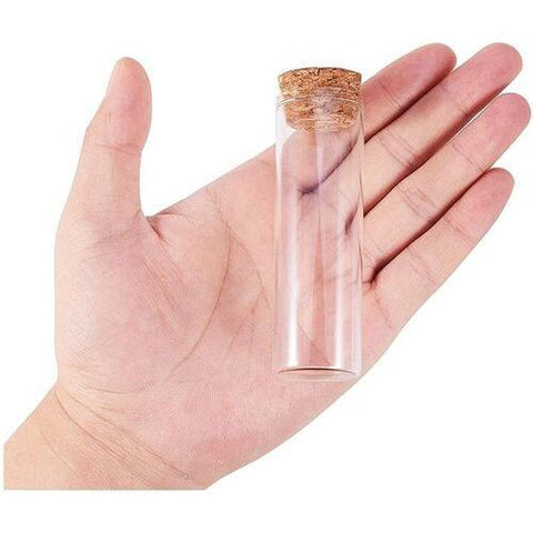 Glass Transparent Tubes with Cork Stoppers, 40ml, Set of 12pcs - Willow