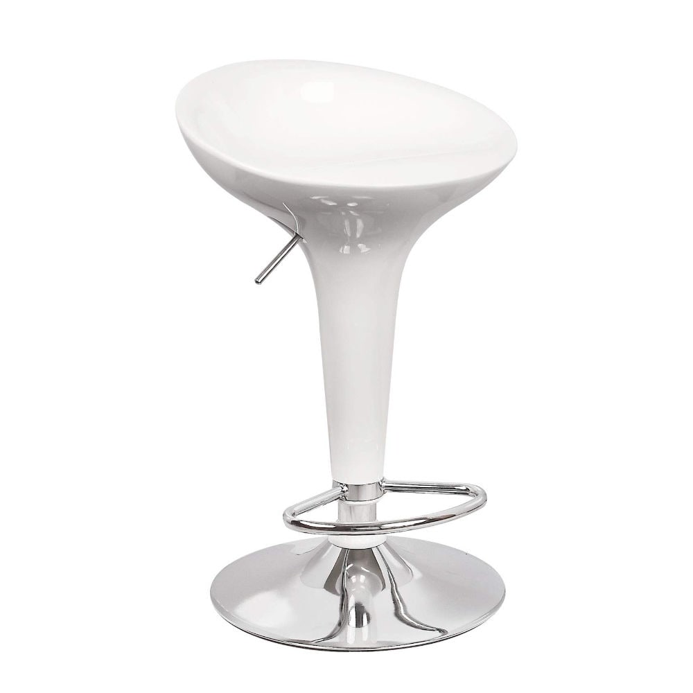 Olmecs Adjustable Bar Stool, T100, White - Set Of 2 Pcs