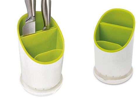 Spoon Holder with Knife Slot and Drainer