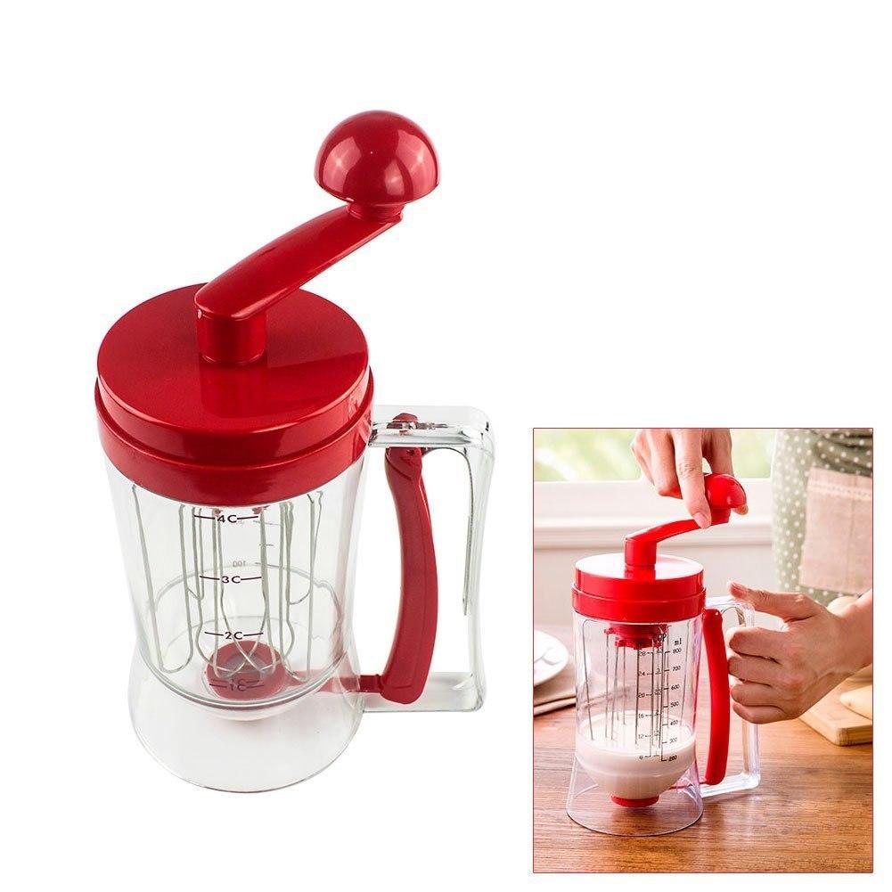 Pancake Batter Dispenser Multiuse Waffle Pancake Muffin Easy Pour with Measuring Label Manual Mixer Cake Cupcake Crepe Donut Maker