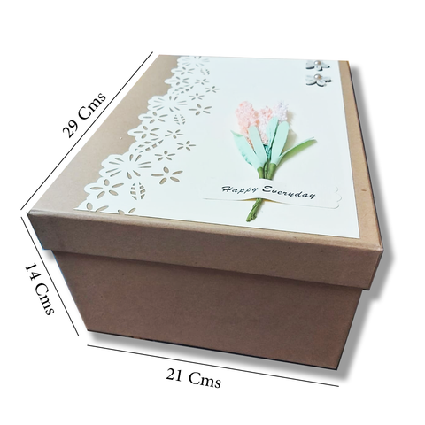 Set of 3 1200gsm Cardboard 2 Piece Gift 3D Flower Paper Rigid Box With Lid  - Willow