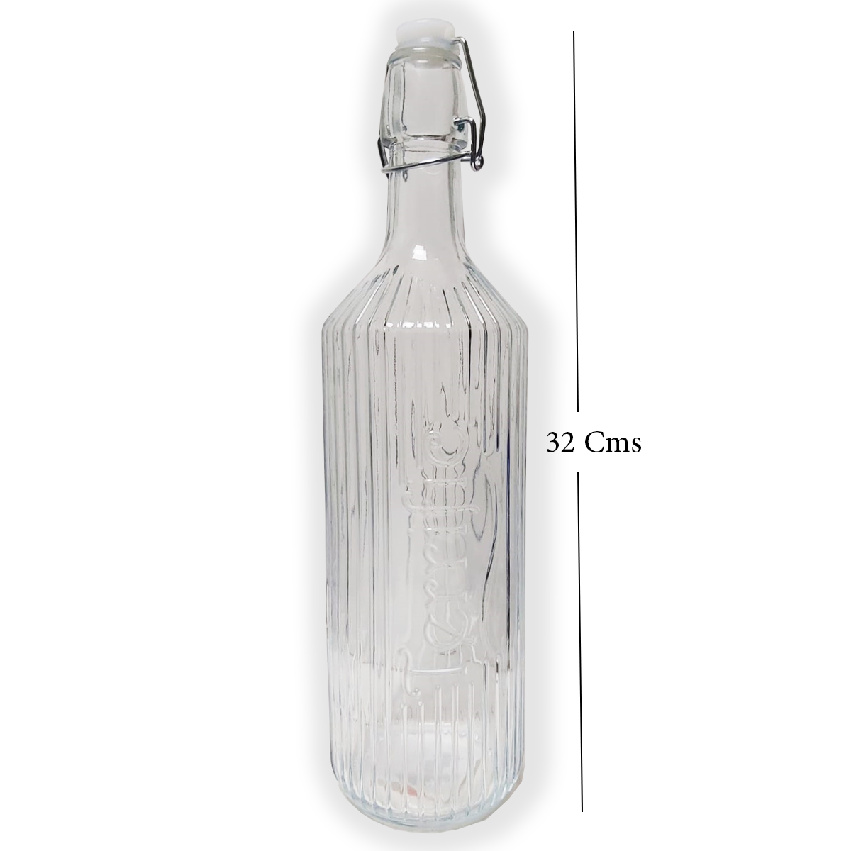 Stripe Glass Bottles for Home Brewing with Easy Wire Swing Cap - 12 Pc Pack - Willow