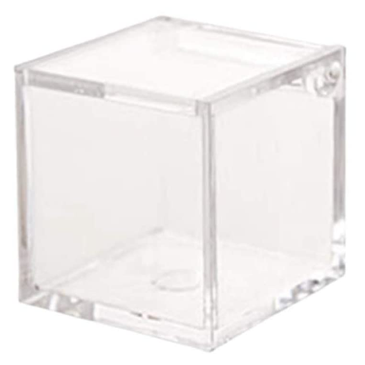 Clear Acrylic Storage Box with Hinged Lid - 10 x 10 x 10 Cms (12 Pcs Pack) - Willow