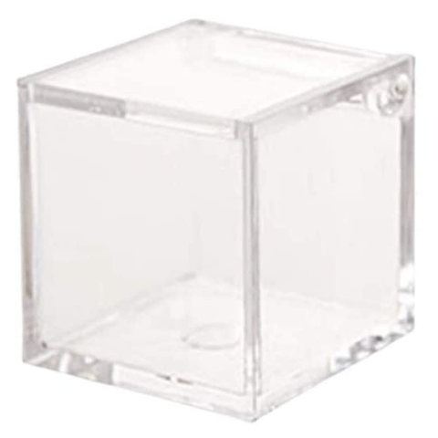 Clear Acrylic Storage Box with Hinged Lid - 6 x 6 x 6 Cms (12 Pcs Pack)