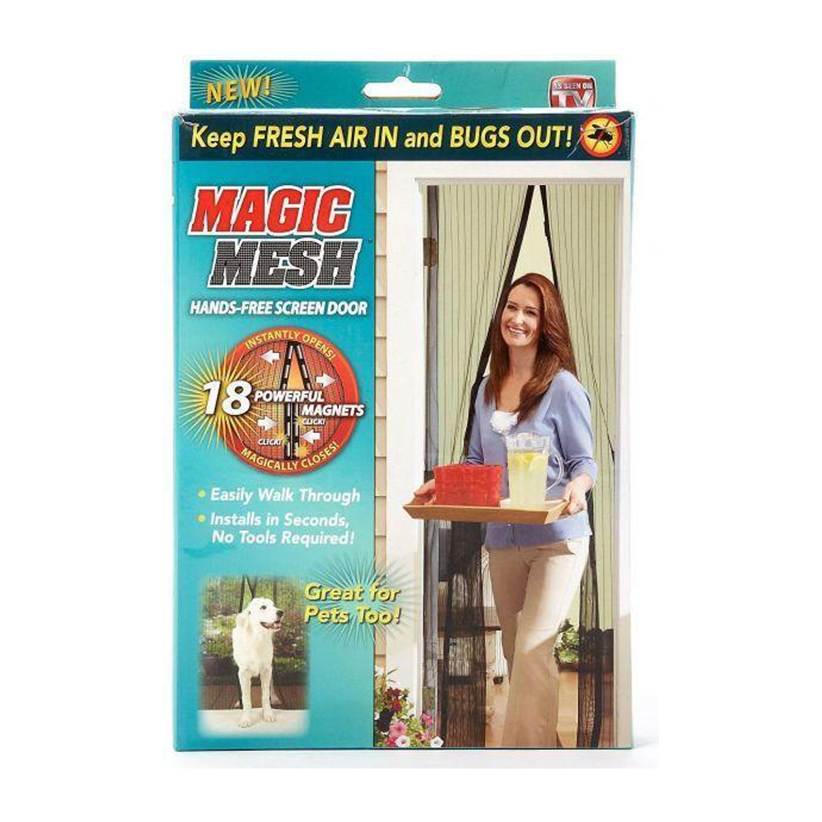 Magic Mesh Hands-Free Screen Net Magnetic Anti Mosquito Bug Home Door Curtain