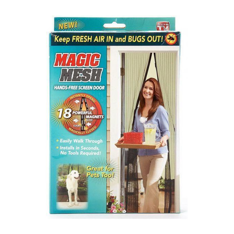 Magic Mesh Hands-Free Screen Net Magnetic Anti Mosquito Bug Home Door Curtain
