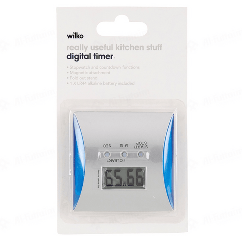 Wilko Digital Timer with Battery (7.5 × 7.5 cm)