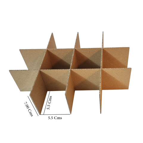 Kraft Corrugated E Flute Box with 12 Dividers 25x18x7 Cm – (10Pc Pack)