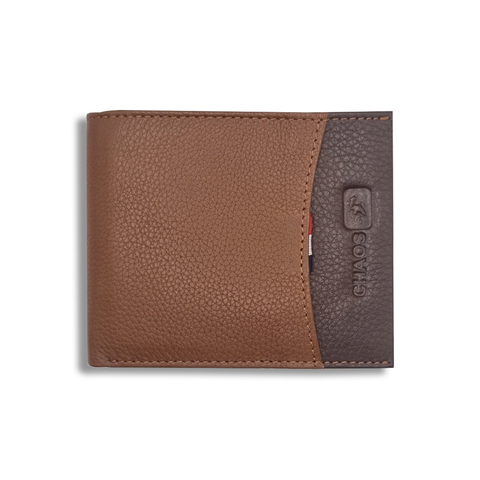 Men Tan Genuine Leather Wallet - Regular Size (4 Card Slots) - Chaos