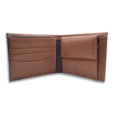 Men Tan Genuine Leather Wallet - Regular Size (4 Card Slots) - Chaos