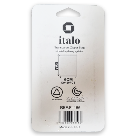 iTALO Clear Small Transparent Zipper Treat Bags, 8x6 Cms (50-Count)
