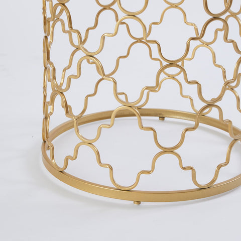 Geometric Pattern Round End Table - Lifestyle