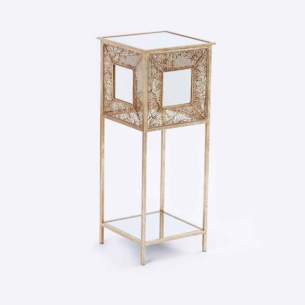 Metallic Square Accent Table - 32.5x32.5x82 cms - Lifestyle