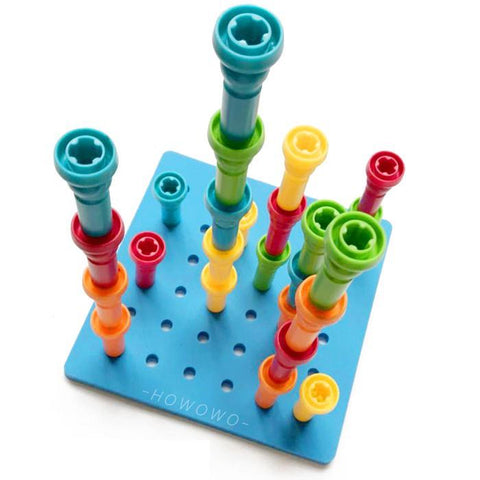 Bubbles and Blocks Pegs and Pegboard Building Set with 25 Stackers