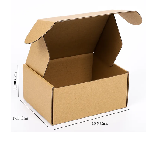 Kraft Brown Corrugated E-Flute Carton Boxes 23.5x17.5x11 Cm (10Pc Pack) - Willow