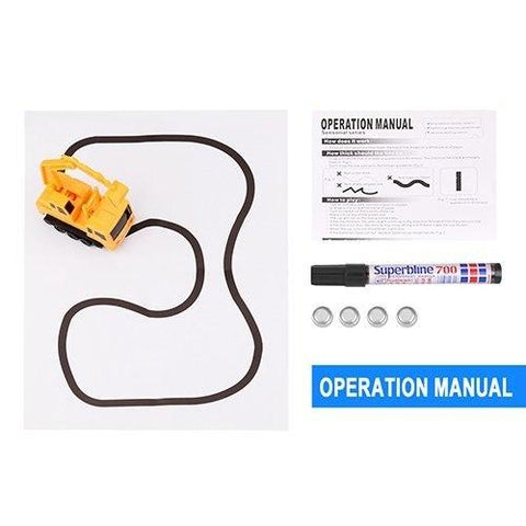 Inductive Truck Toy Inductive Engineering Vehicle Inductive Toy Follow Drawn Black Line for Kids