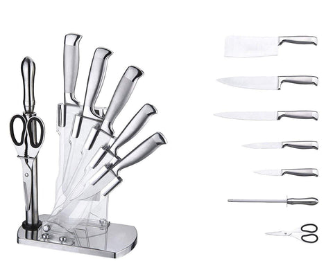 8 Pcs Stainless Steel Knives Set with Stand