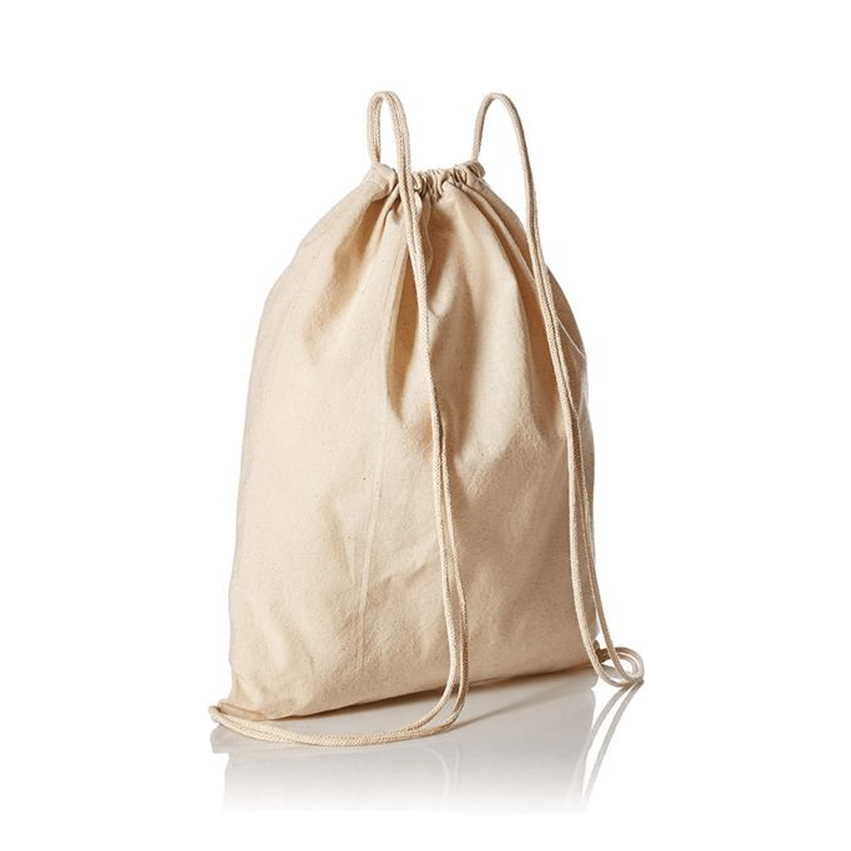 Durable Cotton Drawstring Tote Bags (Natural) - SquareDubai