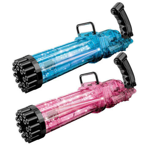 Bubble Gun, 21-Hole Automatic Bubble Maker Machine, Water Gun Kids Toys - Yellow