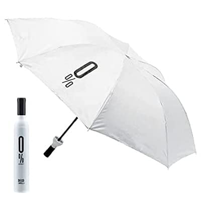 Folding Plastic Bottle Shape Umbrella - (White)