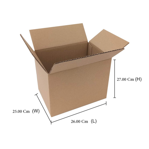 Heavy Duty Corrugated 5PLY Carton box, for moving and packing, 25 x 26 x 27 cms, (10Pc Pack) - Willow