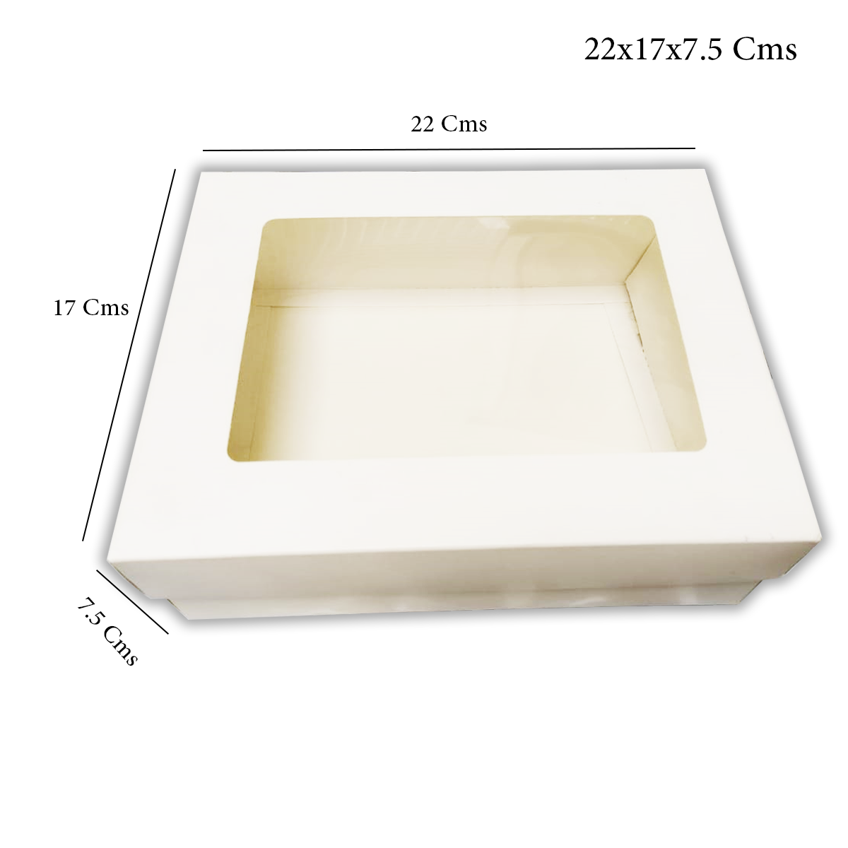 WILLOW White Kraft Paper Gift Packaging Box with PVC Clear Window Wedding Favor 12Pc Pack (26x20x8Cms)