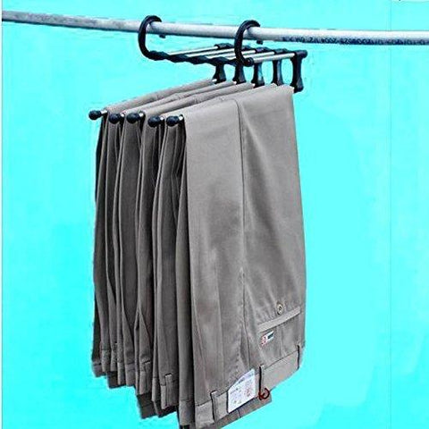Ultra-practical Multi-functional Stainless Steel Tube Magic Pants Rack Trouser Hanger Home Storage