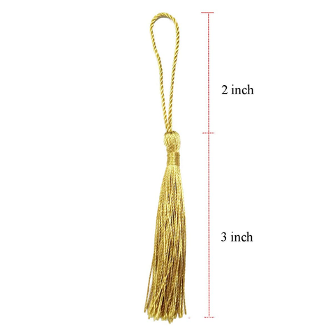 96 PCS Gold Soft Craft Tassels with Loops for Jewelry Making, DIY, Bookmark, - WILLOW