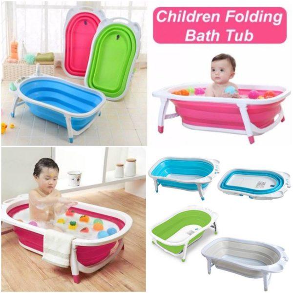 Children Folding Bath Tub blue - SquareDubai