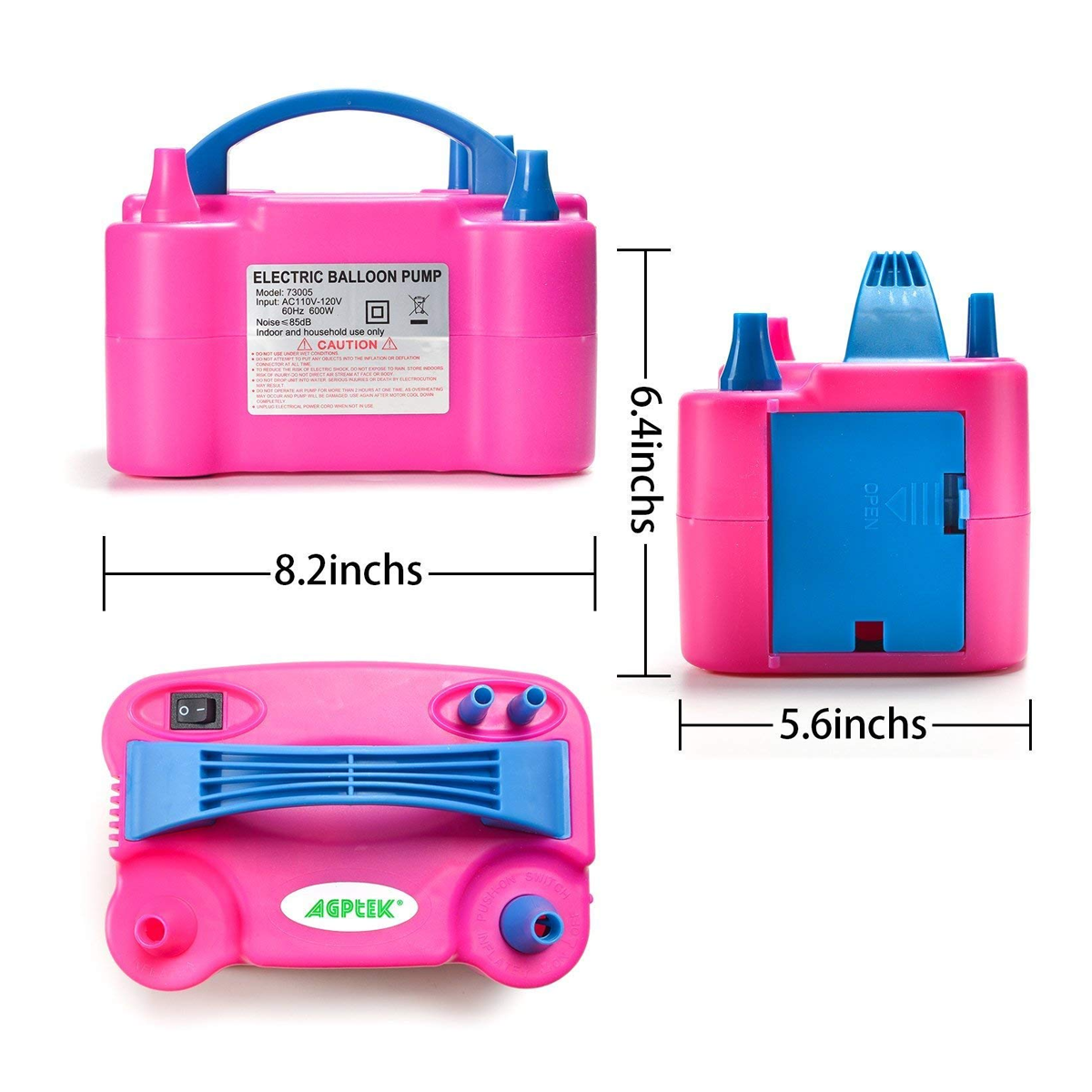 Balloons Blowing Machine with Two Nozzle, Pink - SquareDubai