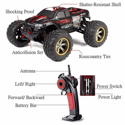 S911/9115 Brushed RC Monster Truck w/ Remote Control